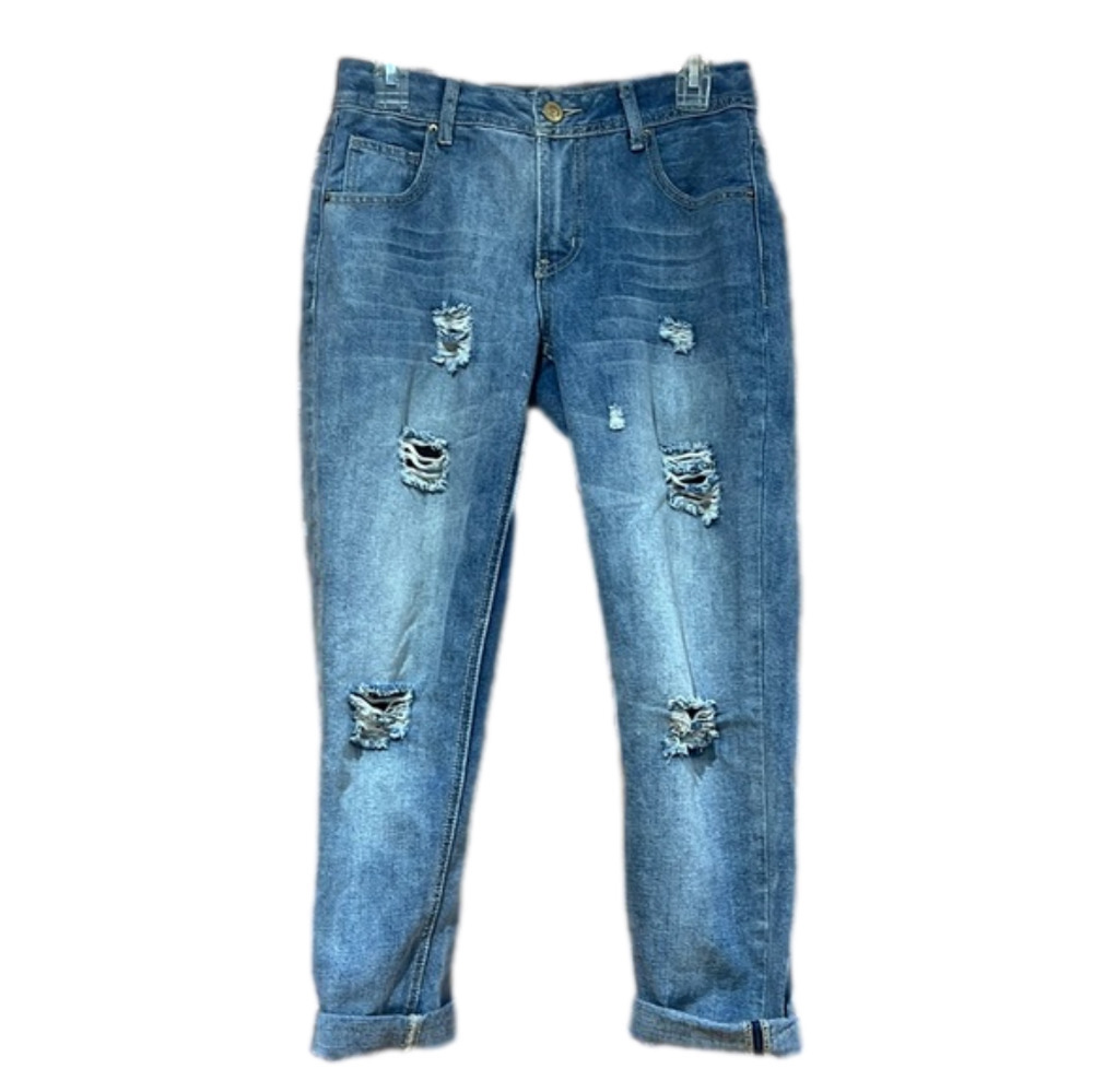 Rebel by Right Blue Distressed Denim Jeans Junior Size 5